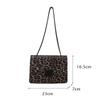 Small Square Handbag Tote Bag For Women Vintage Clutch Bag Leopard Pattern Crossbody Shoulder Bag Ladies Pu Leather Bag KTB