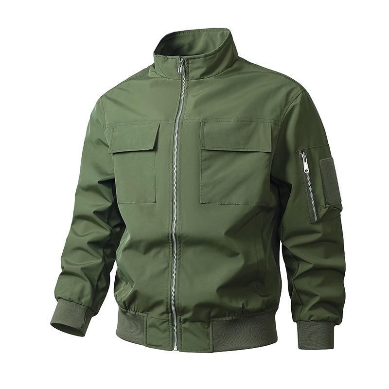 Herren Baseballkragen Fliegerjacke Herrenmode Jacke Herren Große Tasche Vielseitige Jacke