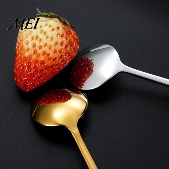 Lightweight Compact Spoon Stainless Steel Coffee Spoon, Round Small Teaspoon for Gold Plated Snack Utensil Dessert, Creative Stirring Ice Cream