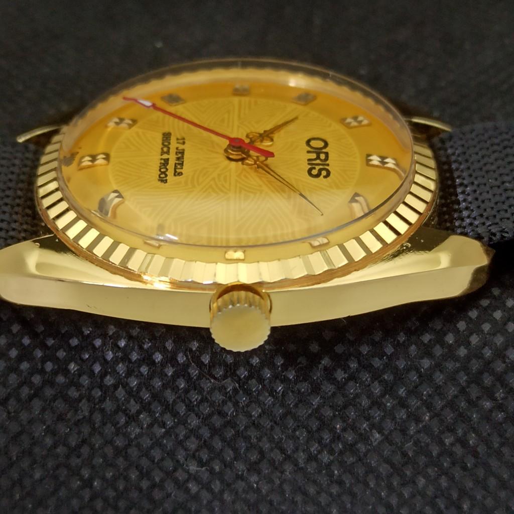 VINTAGE ORIS WINDING SWISS REFURBISHED MENS WRIST YELLOW WATCH 558c-a297218-1
