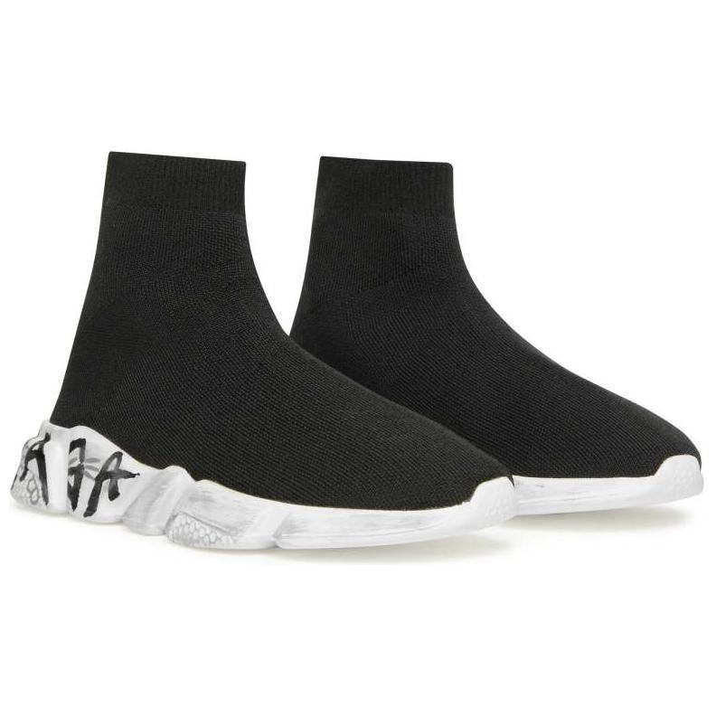 Balenciaga Speed 2.0 Graffiti Recycled Knit Black Women's 617196W2DD41091