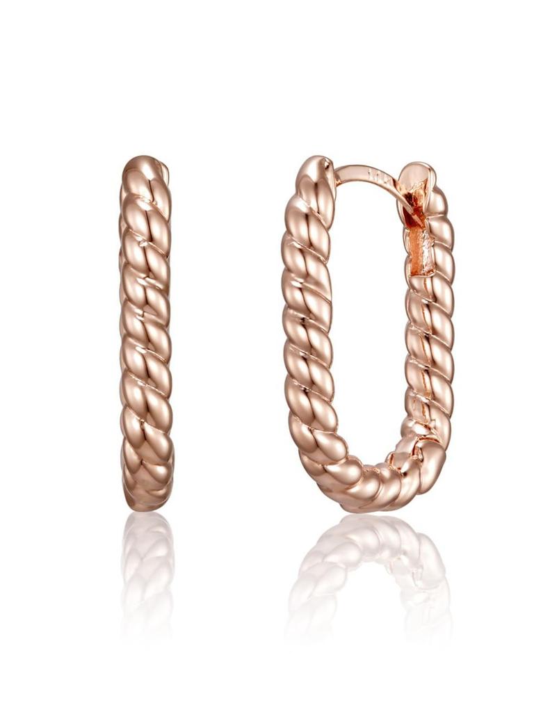 14K Line Square Volume Earrings C24EGP210