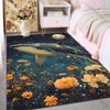 1PC Starry Whale and Floral Dream Print Carpet Rug for Living Room Bedroom Sofa Doormat Home Decor Non-slip Floor Mat