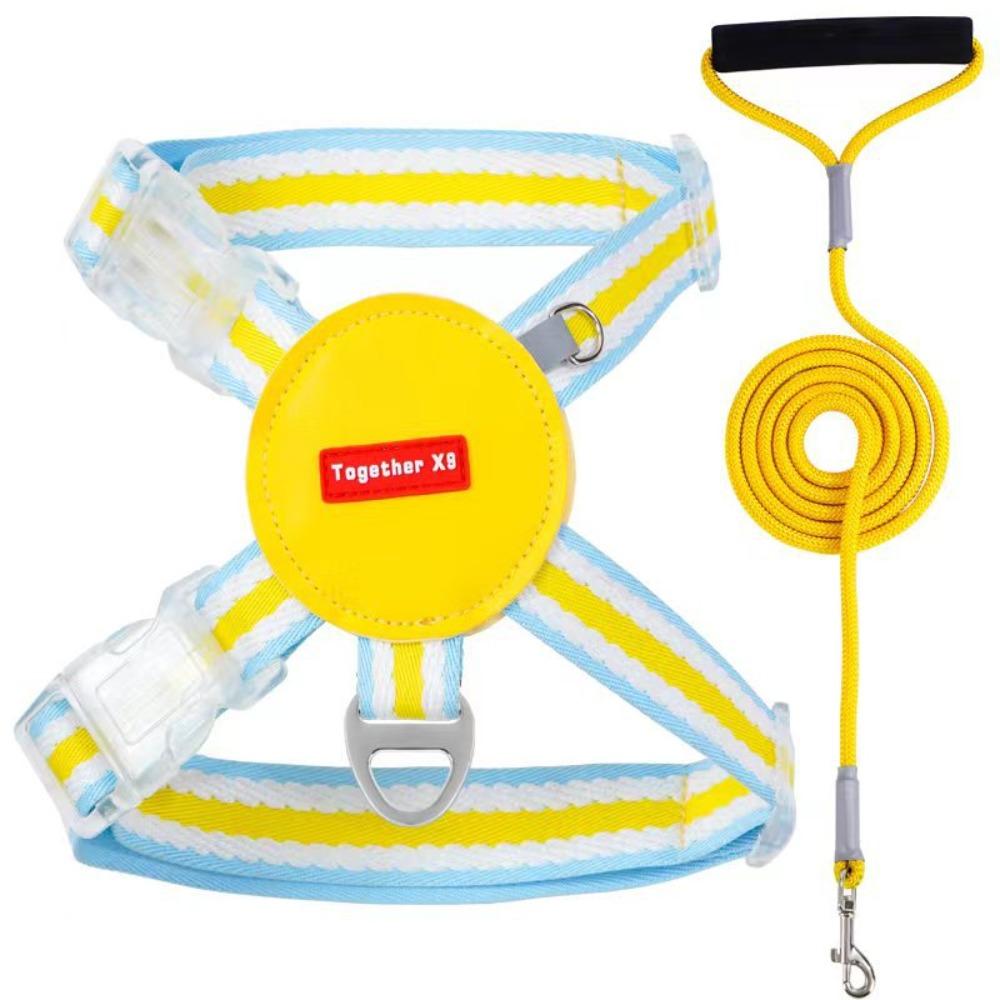 Adjustable Dog Chest Strap Multi-color Pet Walking Vest Dog Harness and Leash Set  Outdoor Walking