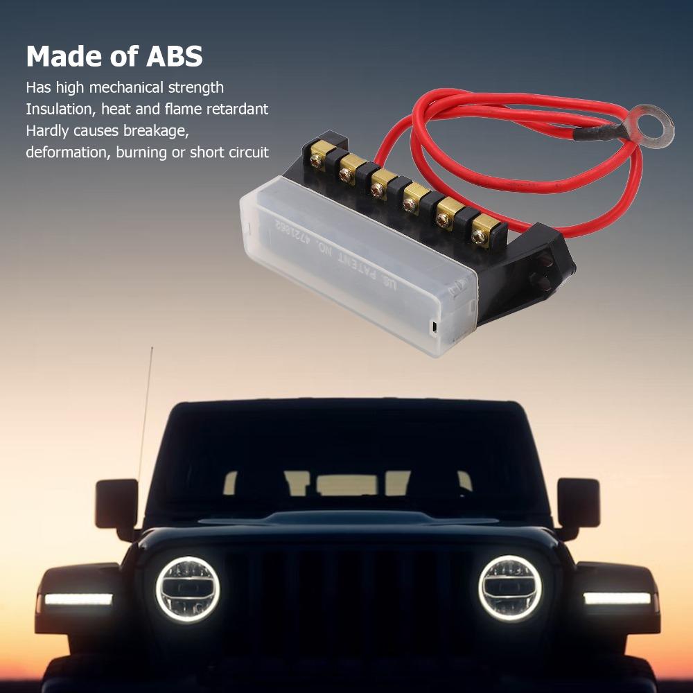 1 in 6 Out Fuseing Block 6 Way Distribution Block Universal Fit Fuseing Box  Automotive