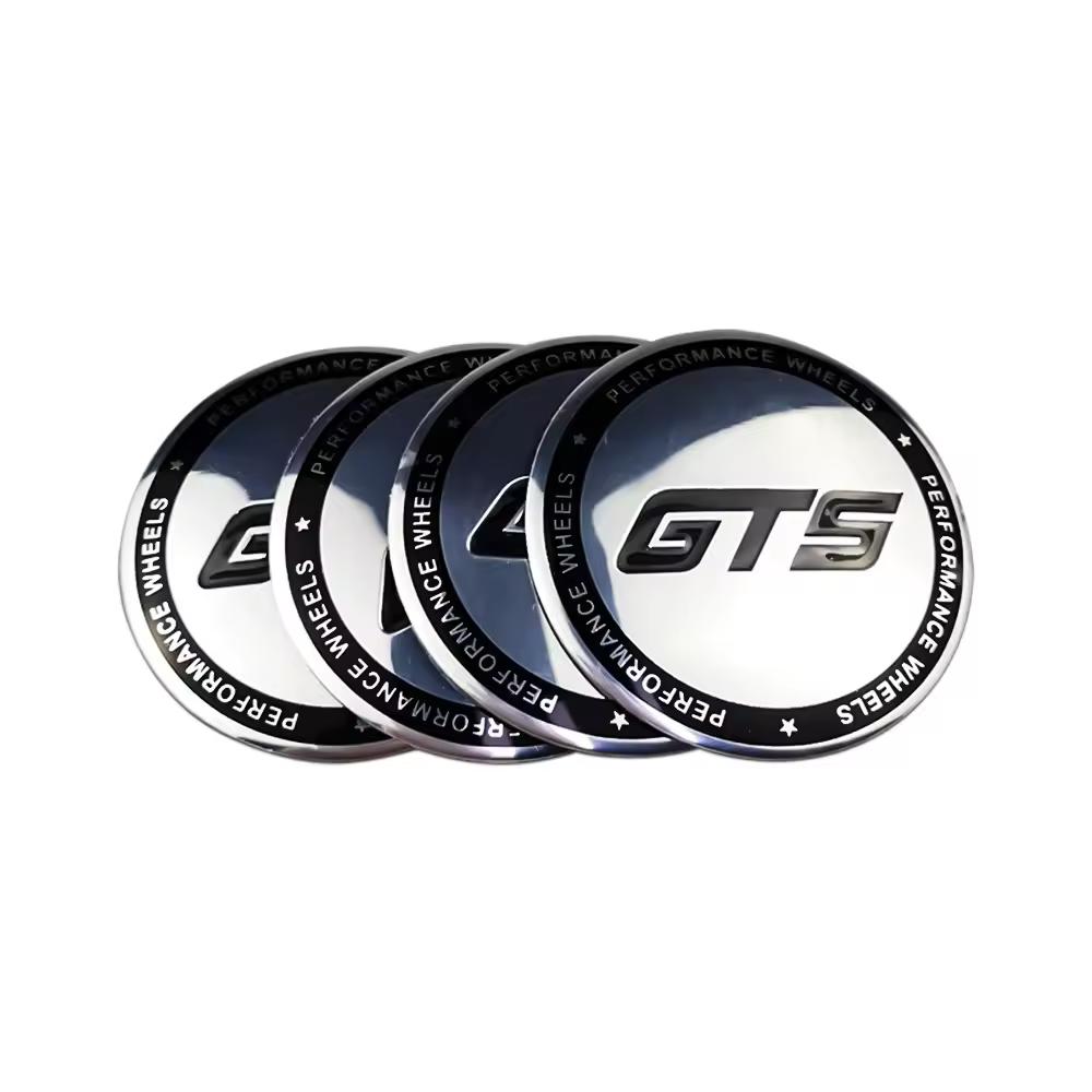 4Pcs 56/60mm GTS Emblem Car Wheel Center Hub Caps Covers Hubcap Sticker For BMW Ford VW Toyota Tesla Skoda Dodge
