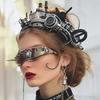 Nuevas Gafas Steampunk Plateadas Geniales Gafas de Sol Novedosas para Hombres Gafas Punk Góticas Gafas de Sol Novedosas Gafas Steampunk