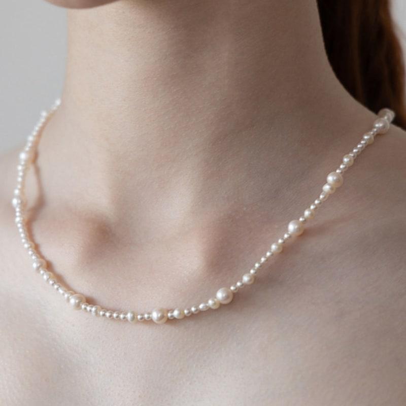 Tatiana Freshwater Pearl Mixed Line Necklace NZ2486