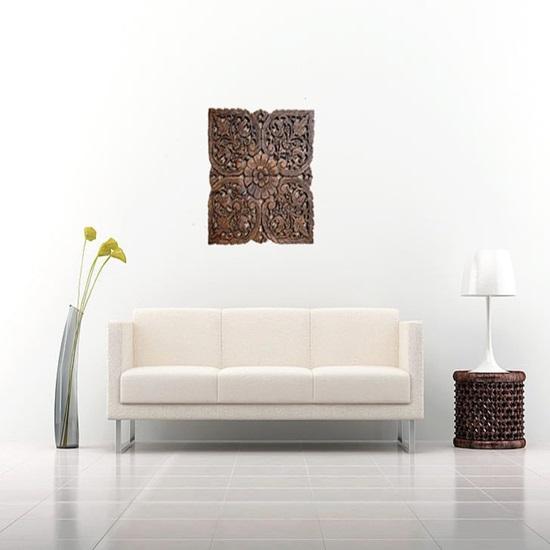 Wooden Wall Hanging Panel 60.96cm Diameter Wood Carved