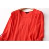 Export Plus Size Tail Single Loose Fashion Minimalist Back Slit Stylish Rollable Sleeves Hollowed V Neck Chiffon Shirt