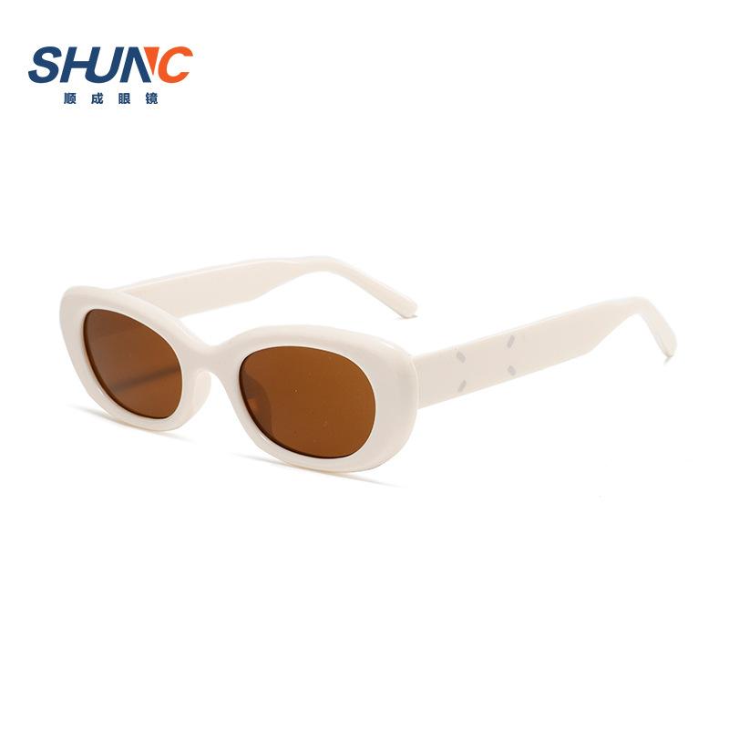 Portable Folding Sunglasses Women'S High-End Oval Small Frame Sunglasses Anti-Ultraviolet Polarized Sunglasses