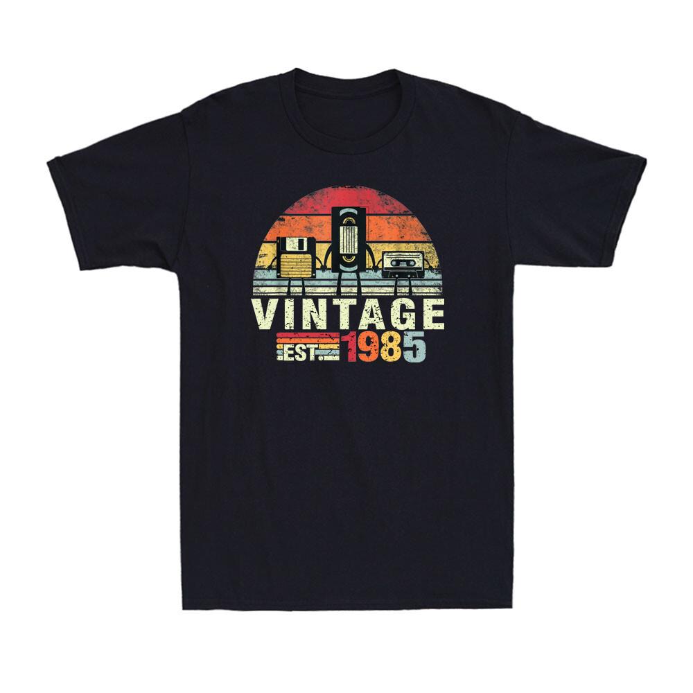 Vintage EST.1985 Funny 40th Birthday Never Forget 80s 90s Gift Men s T-Shirt XXXXL