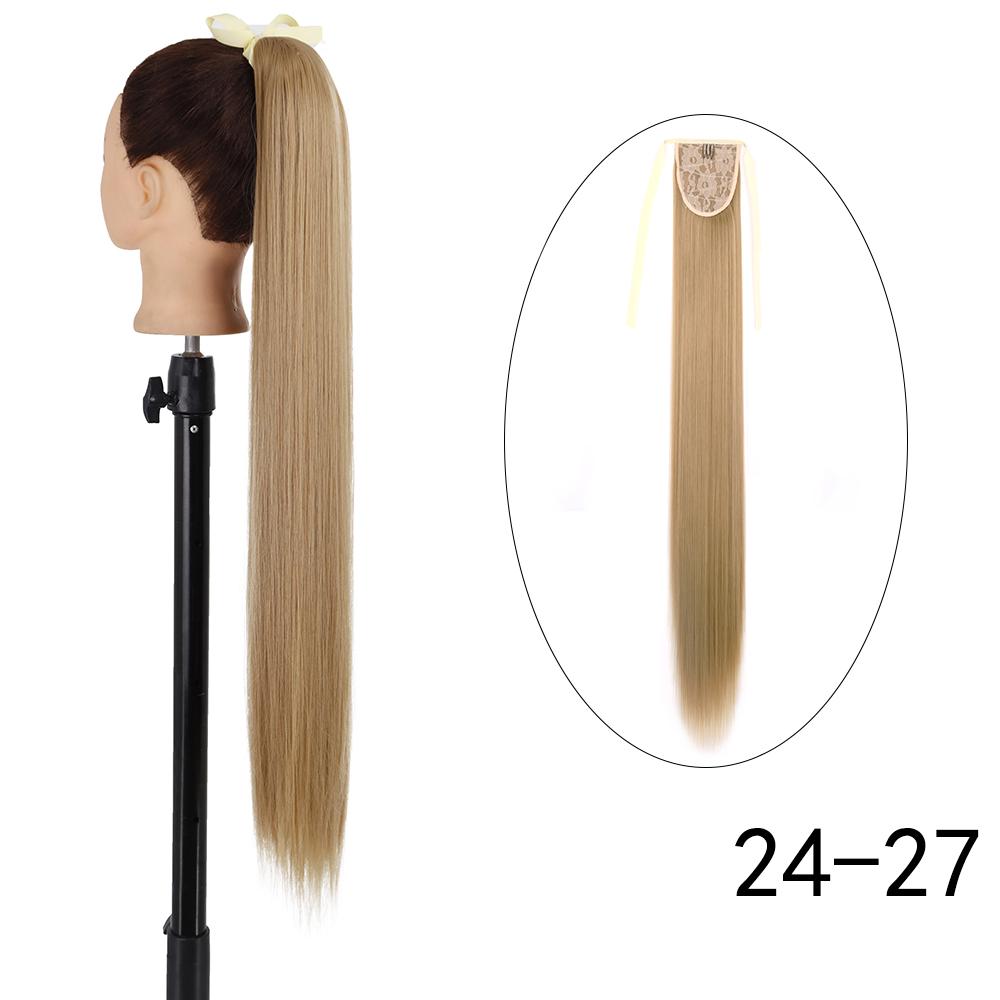 MERISIHAIR Hosszú, egyenes csokornyakkendő lófarok kapcsos hajhosszabbító 55 85 cm természetes fekete barna szintetikus zsurló nőknek