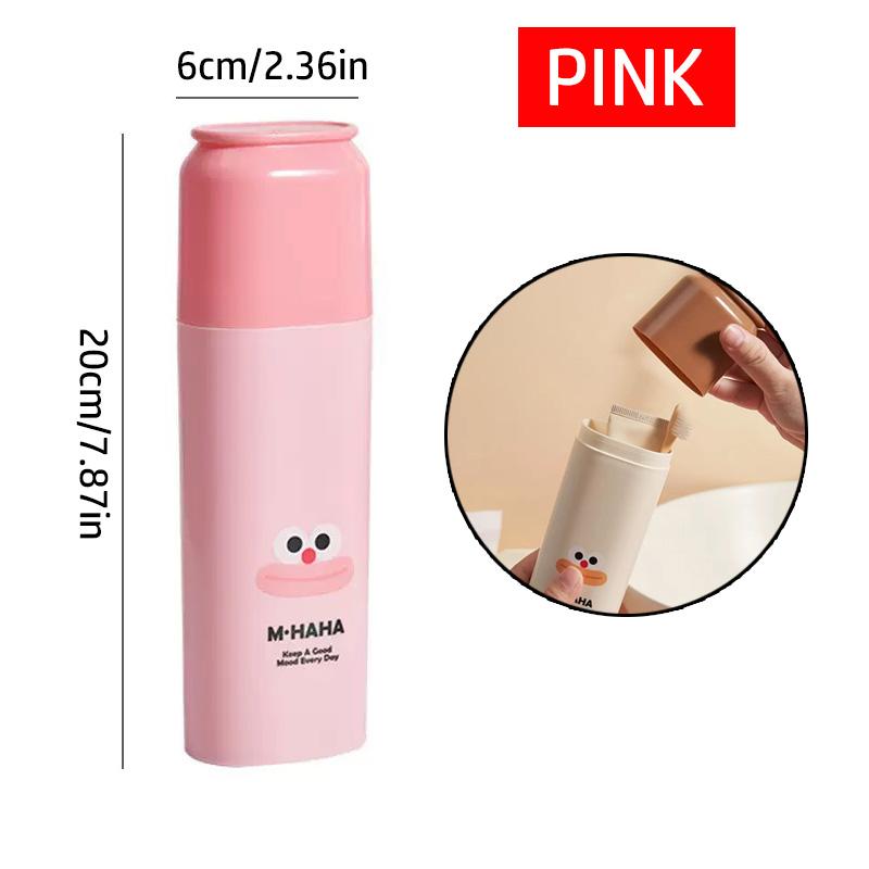 

1PC toothbrush travel container travel mouthwash cup large capacity dental accessory box convenient and cute розовый