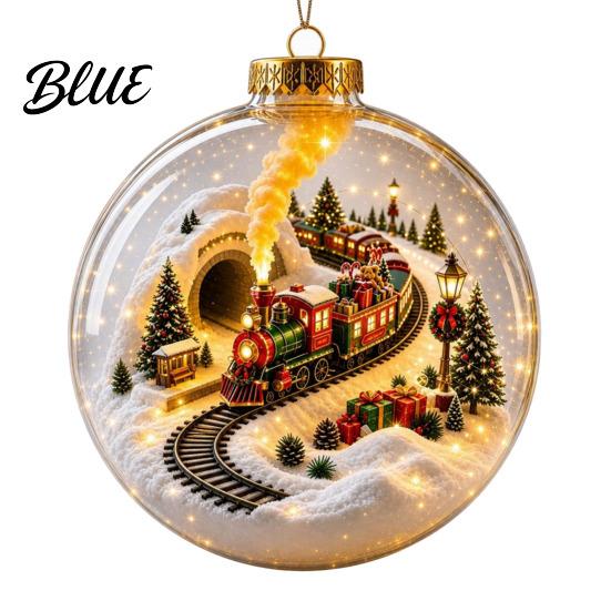 Miniature Christmas Scenes Ball Acrylic Holiday Scene Ornament Mini Glowing Story Light Up Keepsakes Hanging