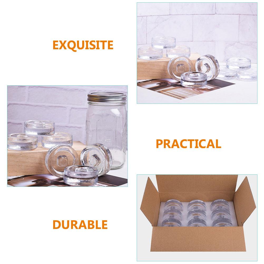 2 Pcs Can Fermented Glass Weights Mason Jar Lids Fermenting for Wide Mouth Jars