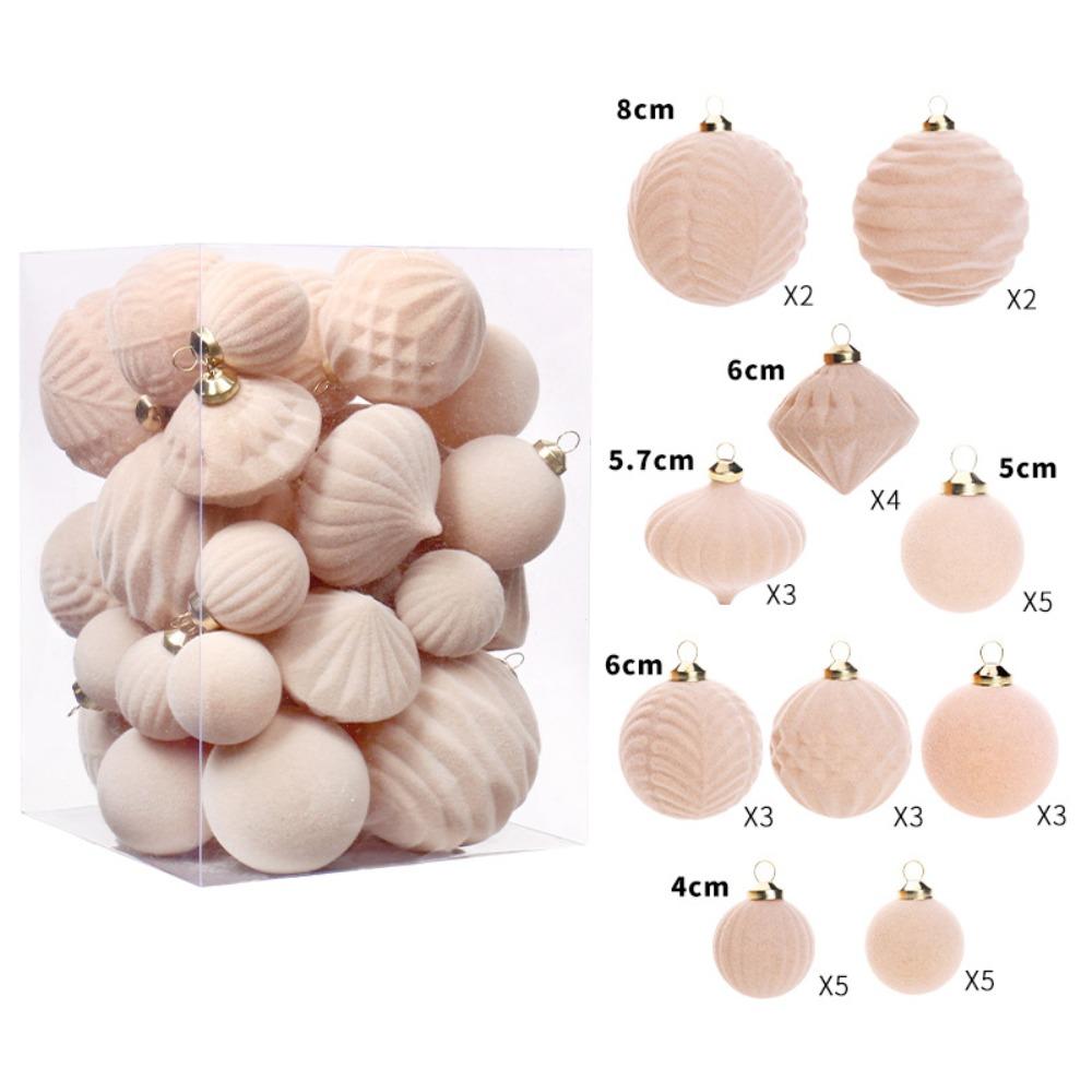New Flocked Christmas Ball Gift Ball DIY Christmas Tree Ornament Xmas Decorations Xmas Baubles Xmas Tree Hanging Pendants