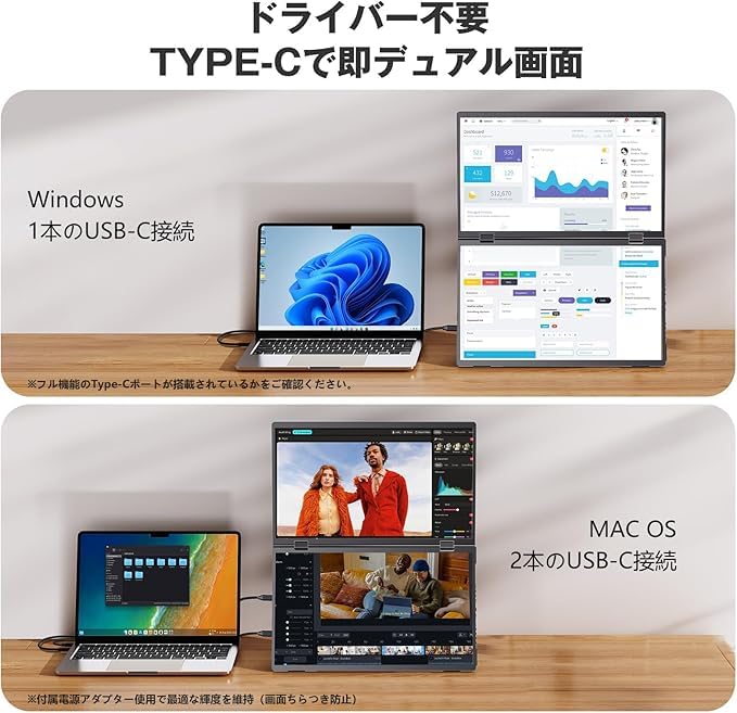Newsoul Foldable Dual Mobile Monitor with Dual Screen FHD 1080p IPS LCD Mobile Display with Compatible with and More 15.6-inch Extension, Panel,
