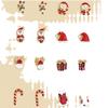 Hot Sale Pair/Set Christmas Elements Cane Socks Pattern Stylish Small Delicate Christmas Stud Earrings Set