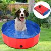Dog Pool, Foldable PVC Pet Bath for Large Dogs, Blue Color, Portable Dog Bathing Pool, Red Design