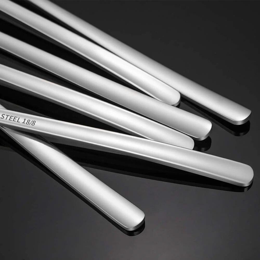 8/12-teiliger Eislöffel, Edelstahl, Eisteelöffel zum Mischen, Cocktail-Umrühren, Tee, Kaffee, Milchshake, Kaltgetränk