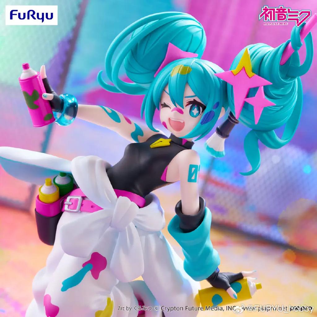Original Genuine Model Furyu Trio-Try-It Hatsune Miku 19Cm Paint Girl Figure Anime Figurine Toys Gifts Collections For Children