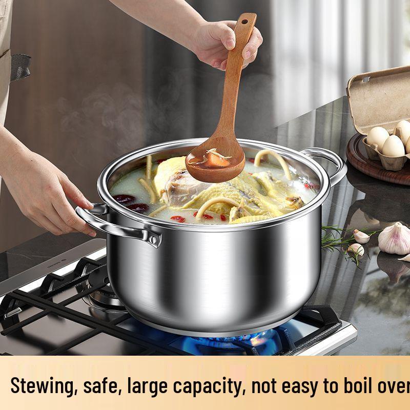 Stainless Steel Double Layer Soup Pot and Steamer for Gas & Induction Cooktops