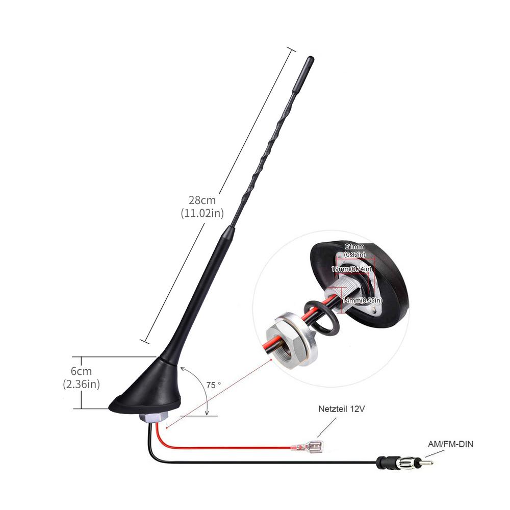 Car Radio AM FM Antenna Built-in Amplifier Auto Aerial Roof Mount Antenna Signal Extension Cord For Car Accessories