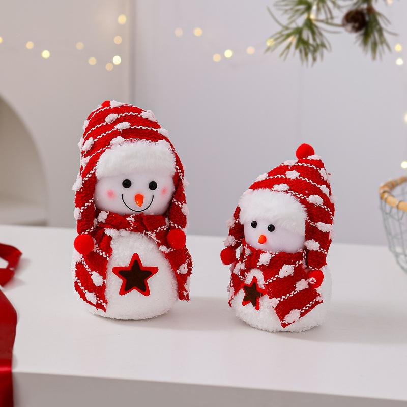 Christmas Gift Cute Christmas Decoration Doll Snowman Doll Plush Toy Small Christmas Snowman Ornament