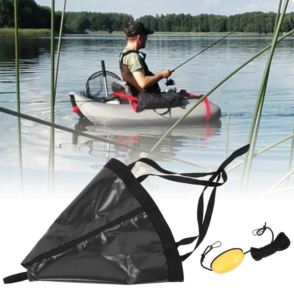 24in Portable Boat Anchor Float Set Accessory for Yacht Rubber Dinghy Kayak  Fishing Boatblack