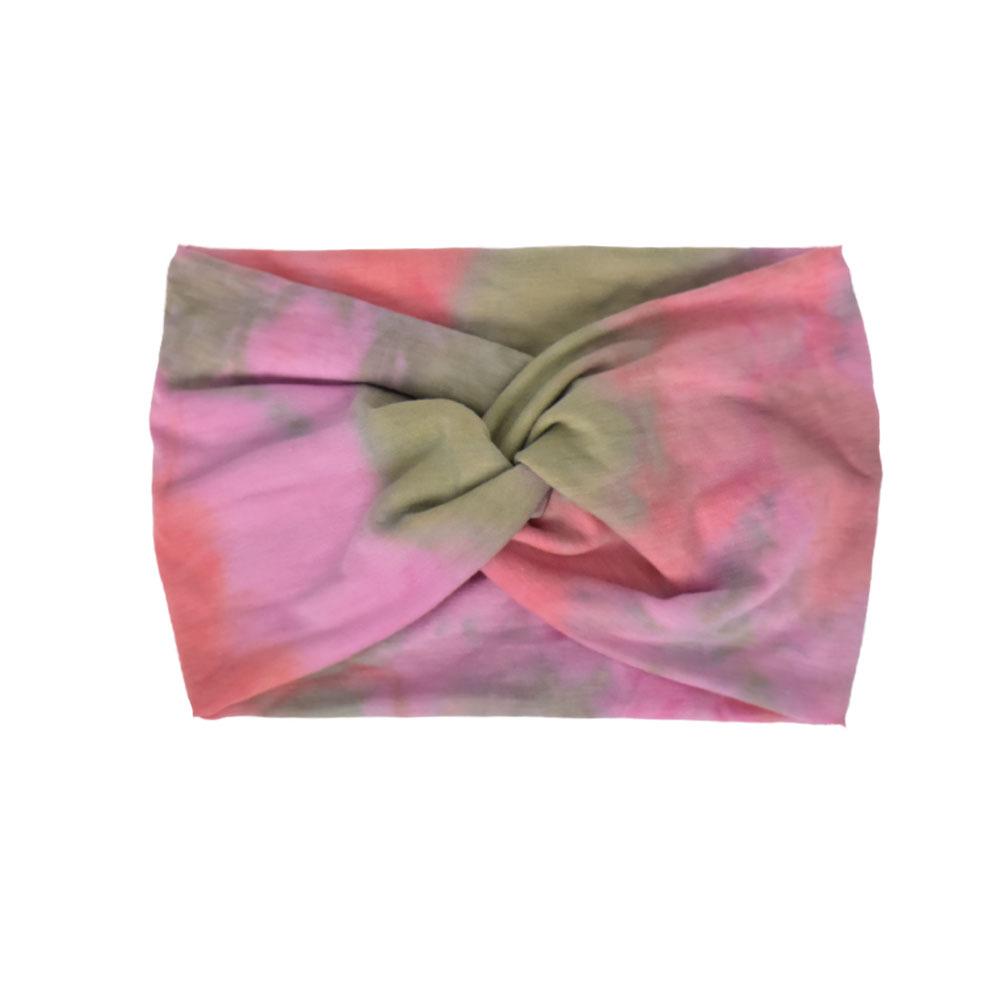 Faixa de cabeça elástica de ioga boêmia europeia e americana – acessório esportivo de cabelo com estampa cruzada de aba larga para mulheres