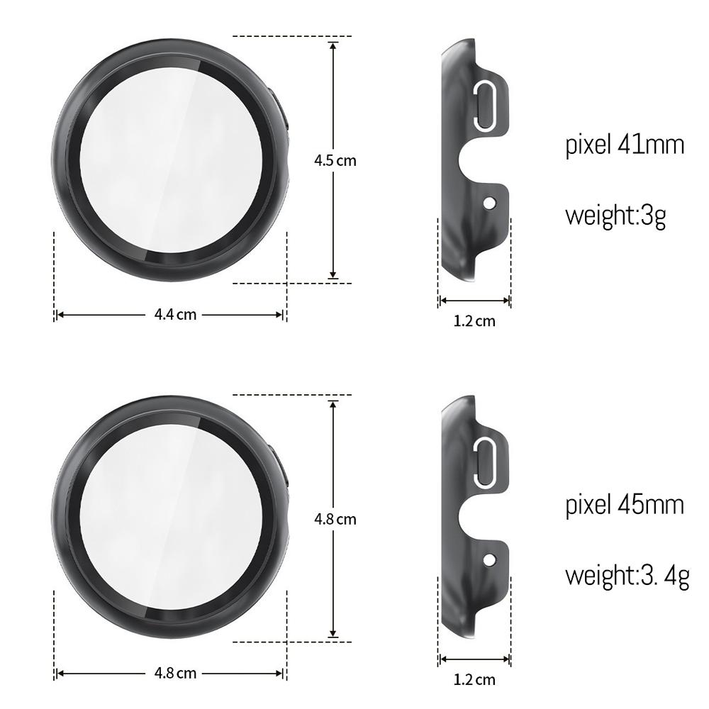 Sklo+Kryt Pro Google Pixel Watch 4 45mm 41mm PC Pouzdro Všestranný Nárazník Tvrzené Ochranné Sklo proti Poškrábání pro Pixel watch4