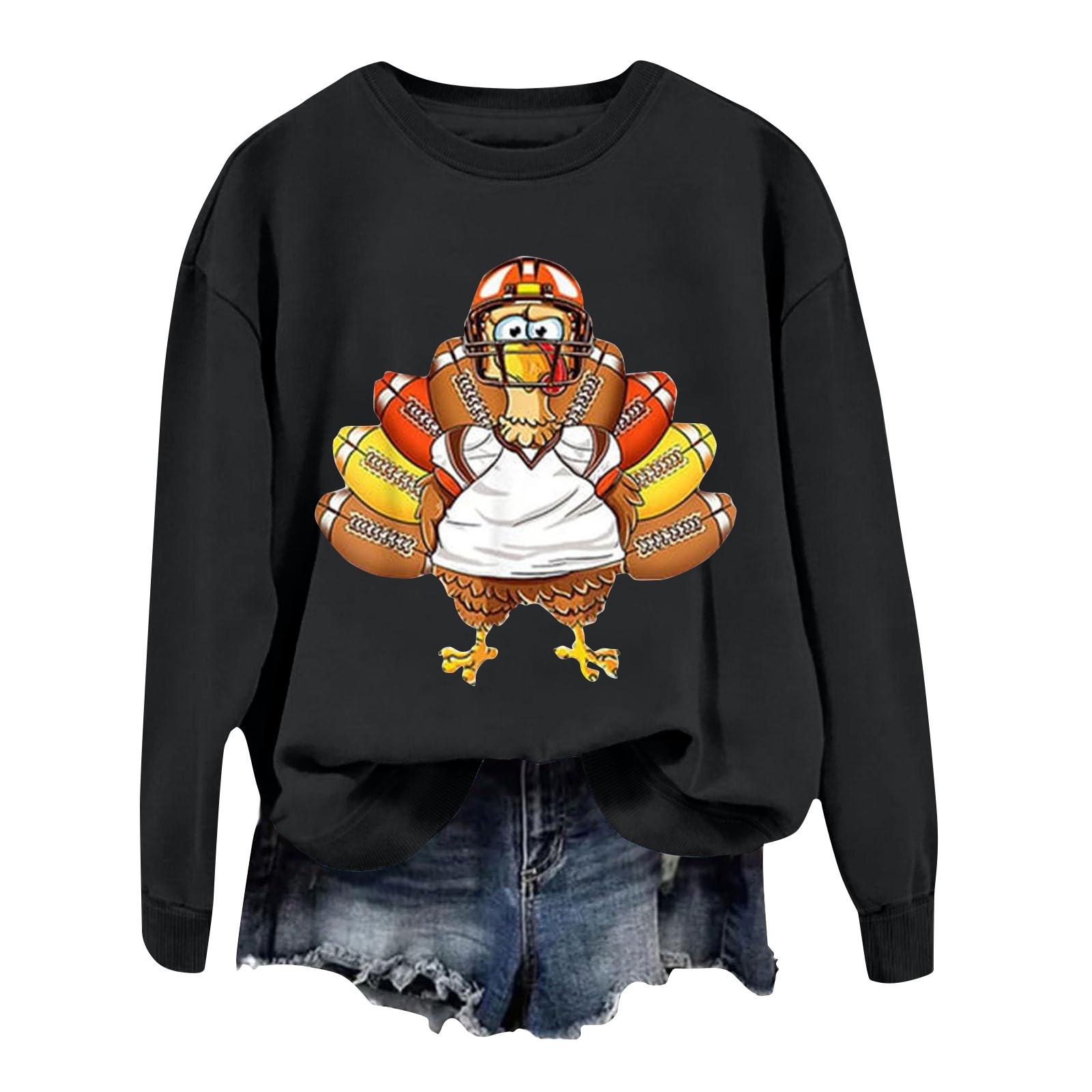 Женская повседневная мода День благодарения с принтом длинный рукав O-образный вырез — фото 3