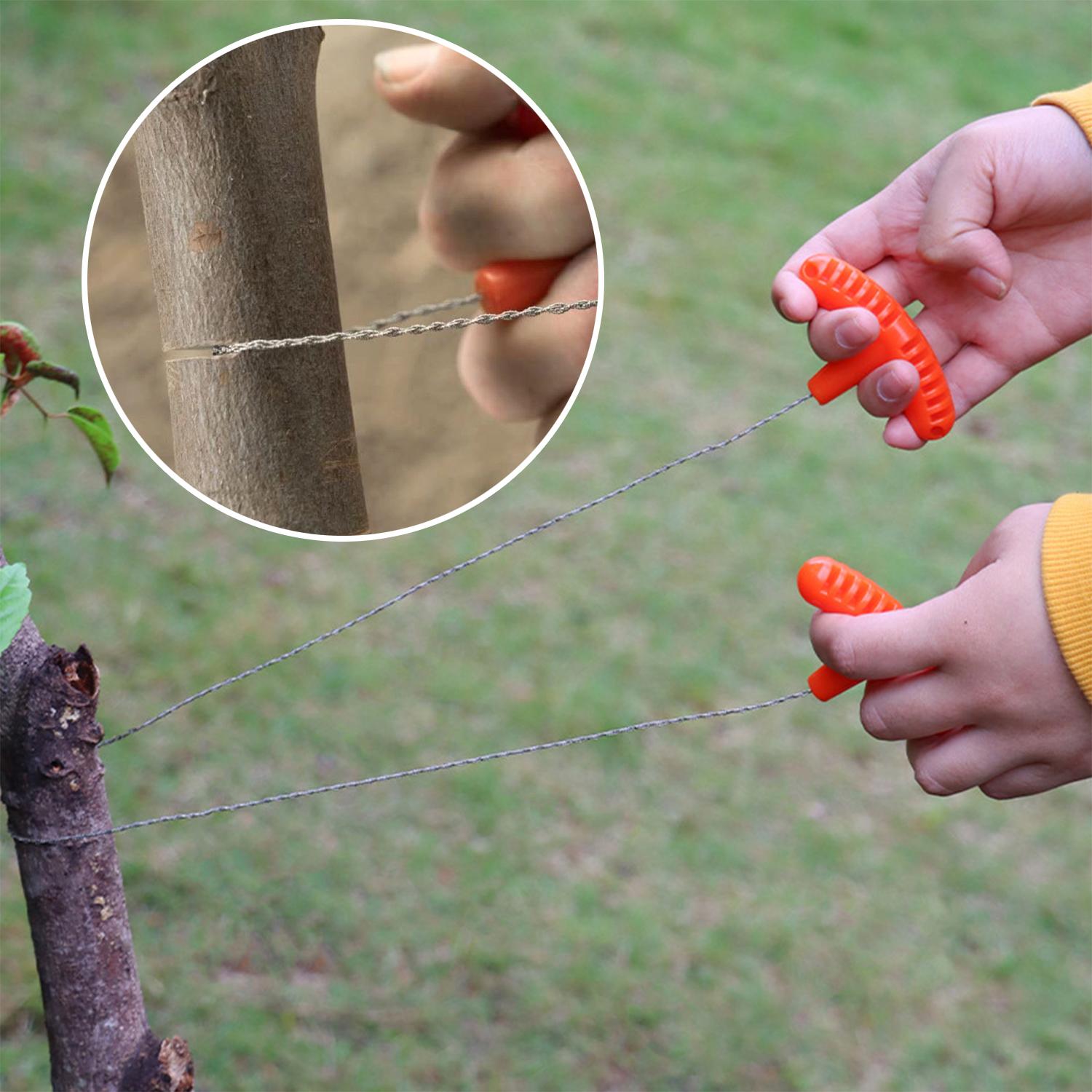 Outdoor Mini Manual Hand Steel Wire Saw Camping Hiking Survival Wire Saw Portable Travel Camping Emergency Gear Black