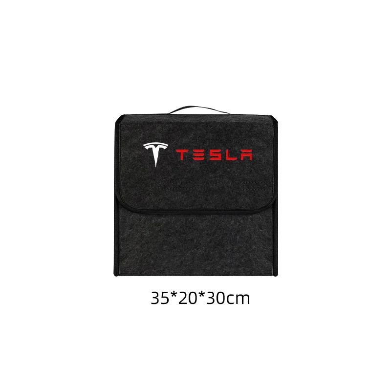 

Car Trunk Storage Bag Felt Storage Box Large Capacity Can Be Folded Car Organizer Bag For Tesla model 3 model X Y style Roadster