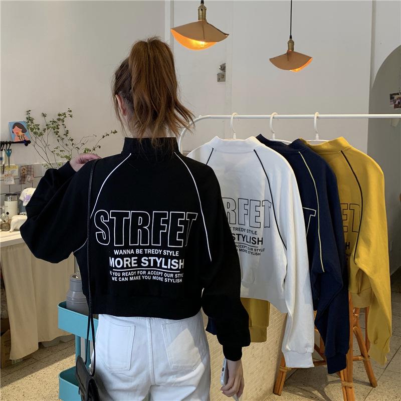 Women's Stand Collar Zipper Sweatshirt - 2022 Autumn/Winter Streetwear Pullover, Korean Style Loose Jacket
