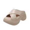 Fashion Versatile Thick-soled Temperament Cool Slippers Women's 2025 Spring Small Height Increase Lightweight One-word Sandals Explosion