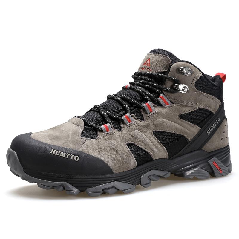 Hantu high-top hiking hiking shoes autumn and winter new non-slip shock-absorbing sports and leisure shoes leather waterproof outdoor