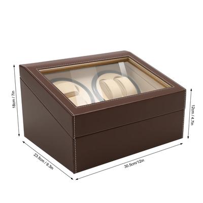 Avvolgitore Automatico per Orologi 4+6 Scatola Display Rotante Custodia in Pelle per Orologi per Uomo e Donna (Marrone)