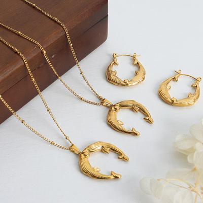 Nuova Collana Pendente Cinese Ruyi Koi Pesci Titanio Acciaio 18K Jinxi Imperatrice Vedova Personalità Temperamento Orecchini Orecchini Donne