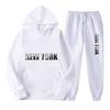 New Fleece Women's Casual Sportswear Hooded Sweatshirt Two-piece Set Casual Set European and American Trendy Brand Men's Loose Fit