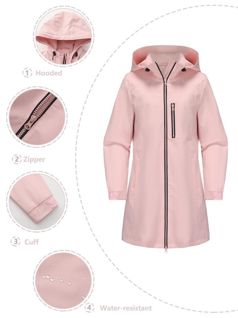 Women's Water-Repellent Windbreaker: Hooded, Long Sleeve, Loose Fit, Perfect for Spring & Autumn Outdoor Sports.