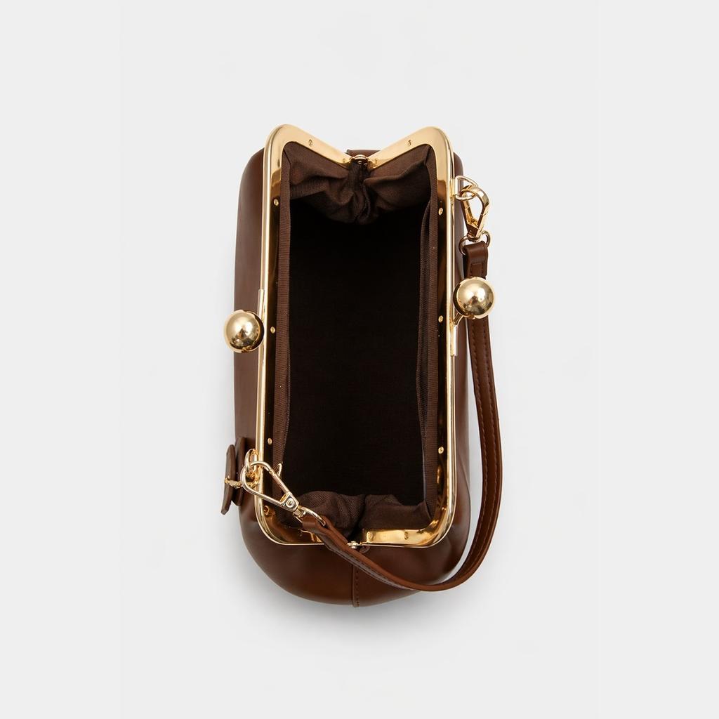 Borsa a Clip Moda Retro Lusso Leggero Grande Capacità Telaio Metallico Borsa a Spalla Borsa da Donna Borsa da Donna