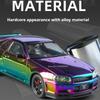 1:24 Scale GTR Dinastia Sports Car Model Toy Metal Diecast Doors Opened Electroplated Supercar Models Toys Home Decor Decoration