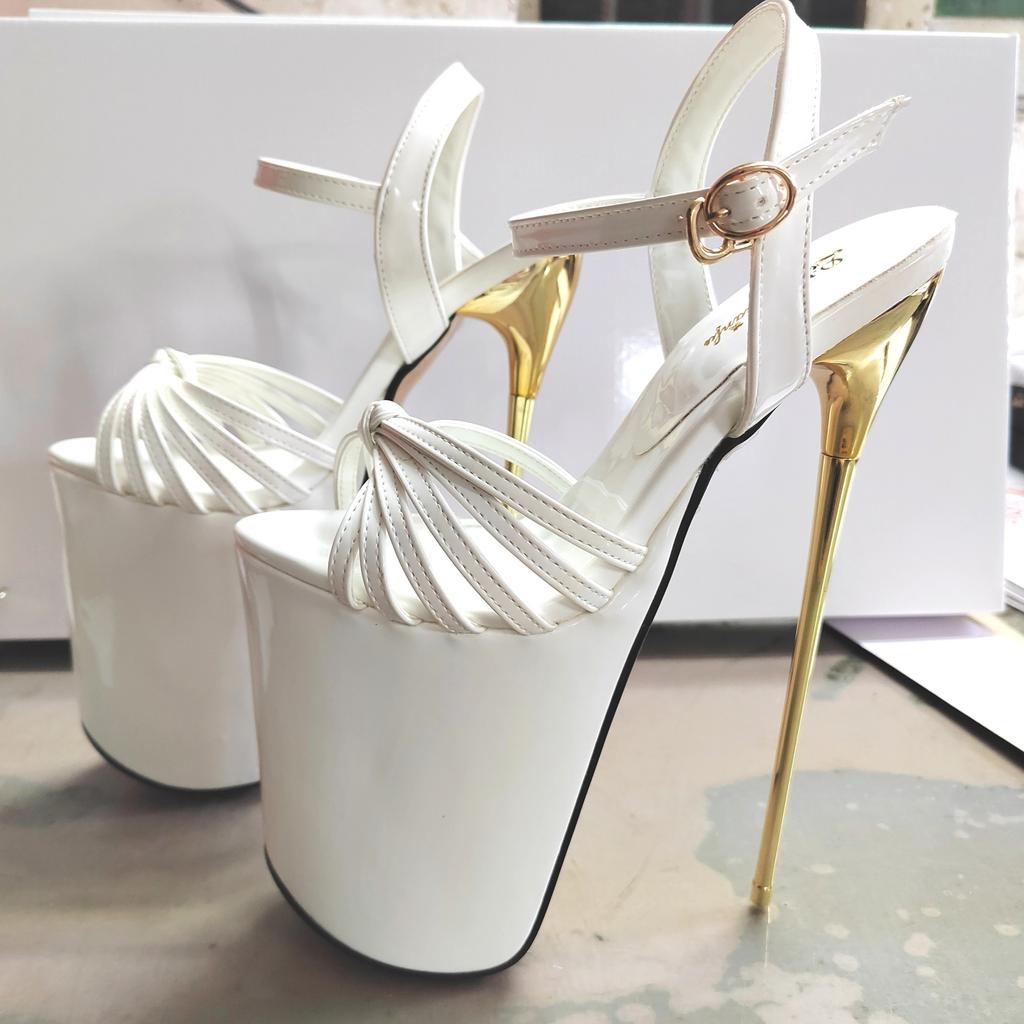 NEWWomen Gladiator Party Sandals Summer19cm 22cm Thin High Heels Platforms Shoes Peep Toe Buckle Big Size Pumps35-50