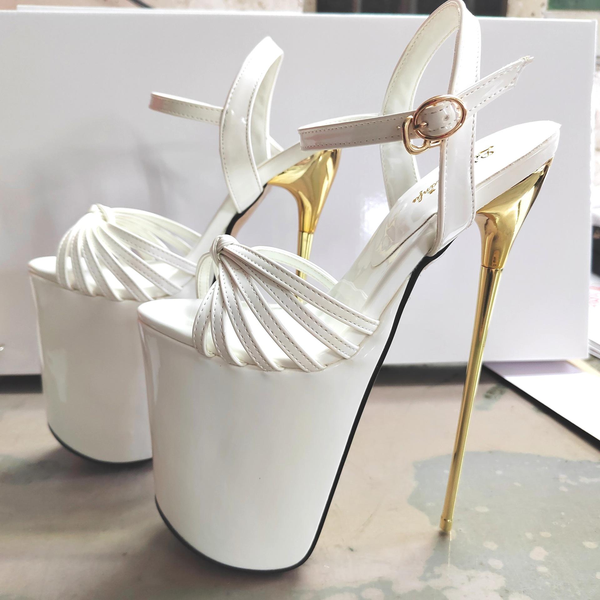 

НОВЫЕЖенские сандалии-гладиаторы для вечеринок Лето19см 22см Тонкий высокий каблук Платформа Обувь Пип-то Застежка Большой размер Туфли-лодочки35-50 45