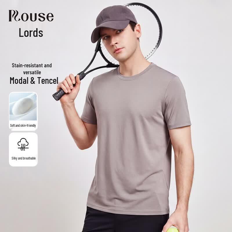 

LUOZI Men s Modal & Tencel Stain-Resistant Round Neck T-Shirt L