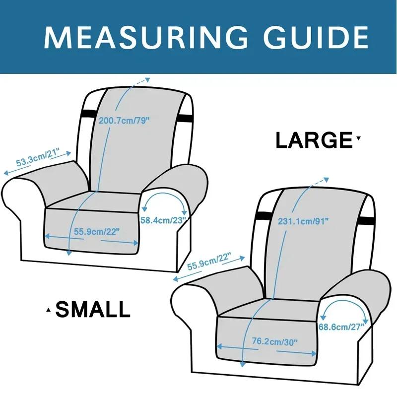 1 Seater Recliner Sofa Slipcover Pets Dog Kids Mat Multiple Sizes Non-slip Recliner Couch Cover Four Seasons Sofa Armchair Mats