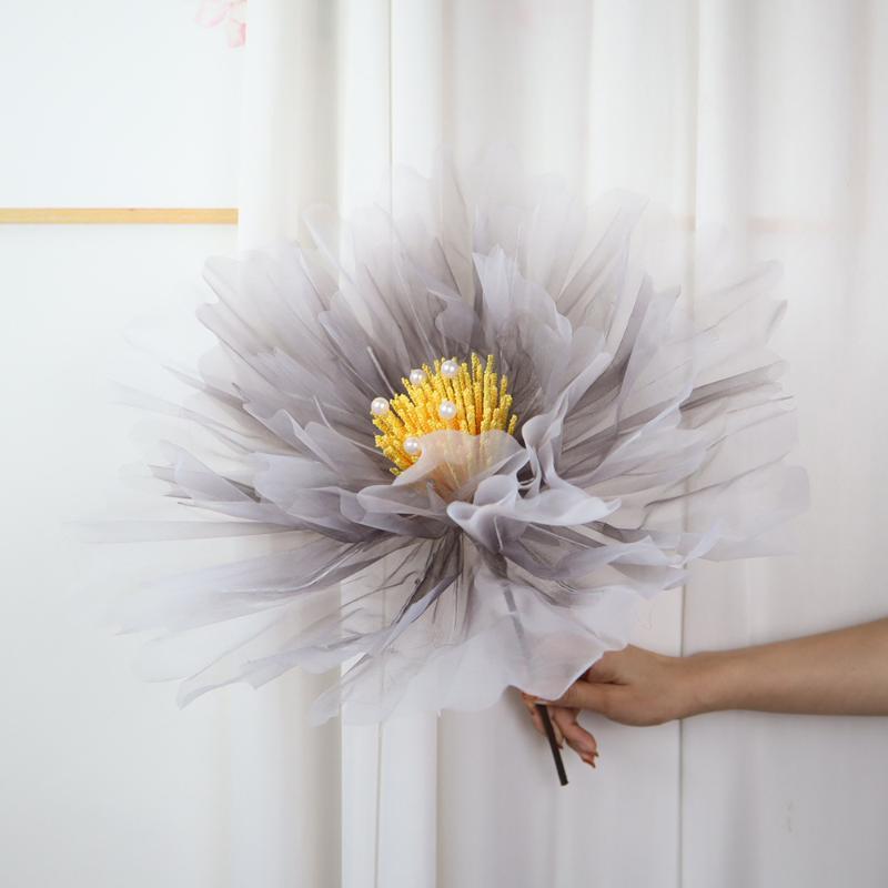 Giant Organza Artificial Flower Pearl Decor Lifelike Petals For Wedding Party Photo Shoots