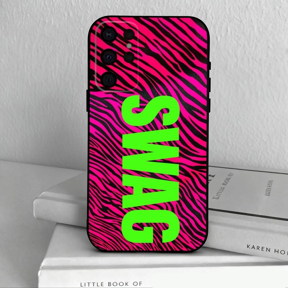 C-Clmj L-L-Leopard P-P-Print SWAG Phone Case For Samsung S25,24,23,22,30,21,10,9,Ultra,Plus,Lite,FE,4,5 G Soft Black Case